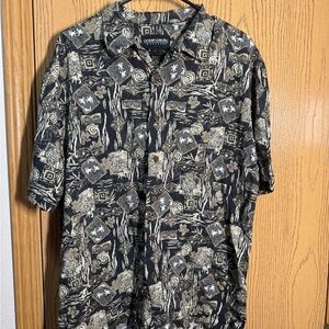 OP Black and Tan Patterned Men's Shirt